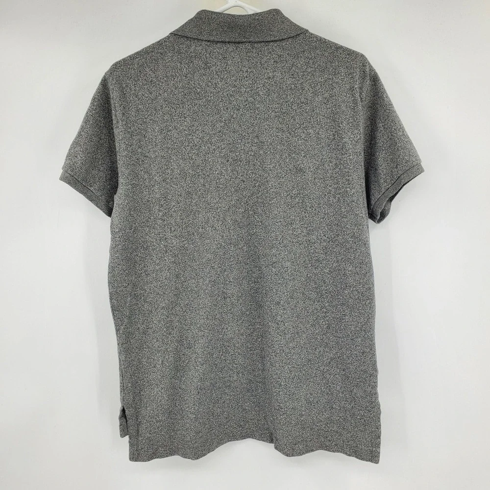 Polo‎ Ralph Lauren Mens Custom Fit Grey Marl Cotton Polo Shirt Size Large